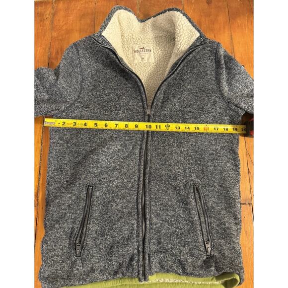 Hollister by Abercrombie Men Sherpa Lined Full Zip Sweater Size Medium Y2K - Picture 10 of 10